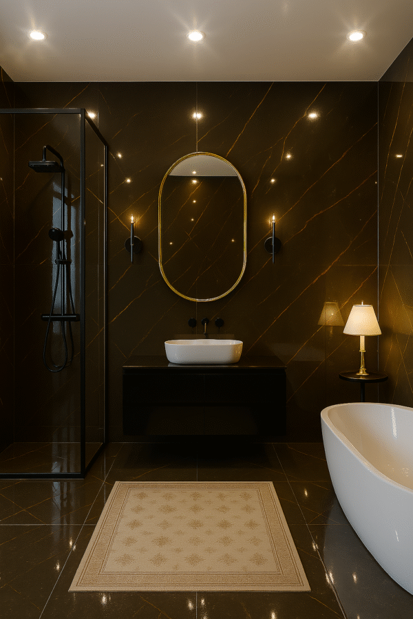 Porcelanico 74,5x74,5 Pulido Marquina Vetas Doradas - Imagen 2