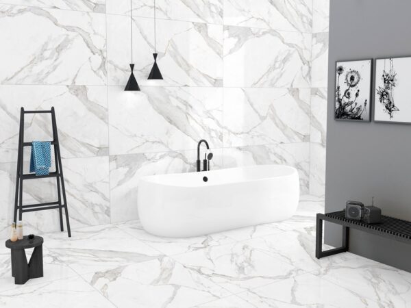 Porcelanico  Polido Rectificado -hd Statuario Rf 61 X 116 Cm - Imagen 2